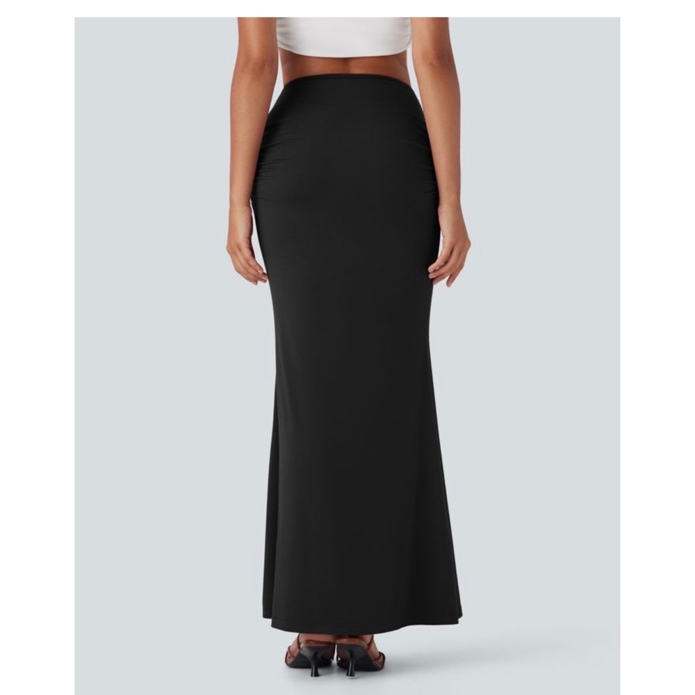Halara Magic Skirt Black High Waisted Maxi with Built-in Shapewear Shorts Large - Picture 2 of 6